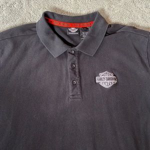 Harley Davidson black pique polo.